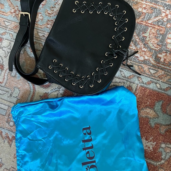 Violetta A2 Pebbled Leather Crossbody Bag Black - Picture 6 of 6